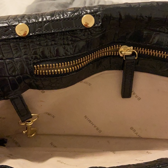 Brahmin Black Croc Clutch with Removable Strap - Picture 4 of 6